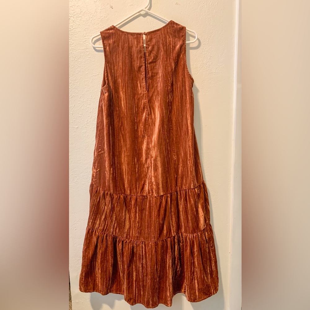 Mystree Brown Orange Sleeveless Sundress Cocktail